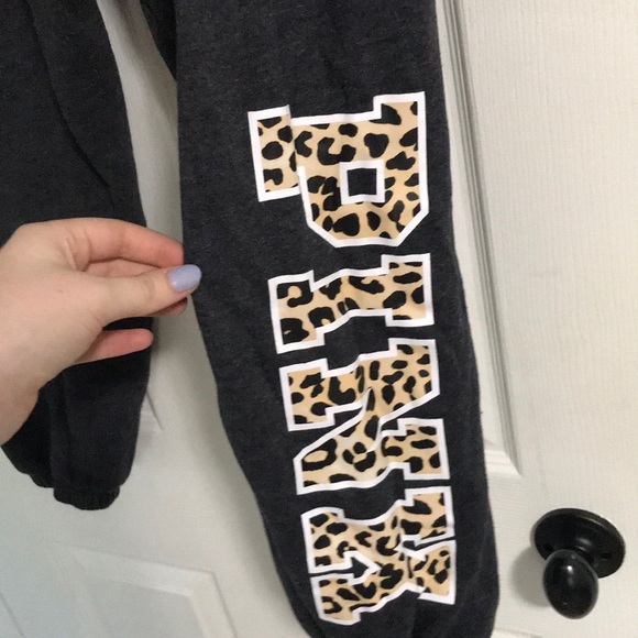 Victoria secret Pink leopard print sweatpants - Picture 2 of 3